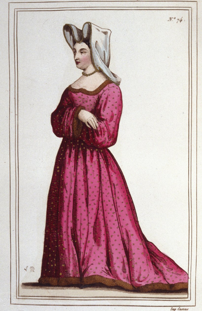 Porträt von Marguerite de Sassenage, Dame von Beaumont (ca. 1449 - 1491). Mätresse von Ludwig XI. Gravur aus dem Jahr 1830. von Unknown artist