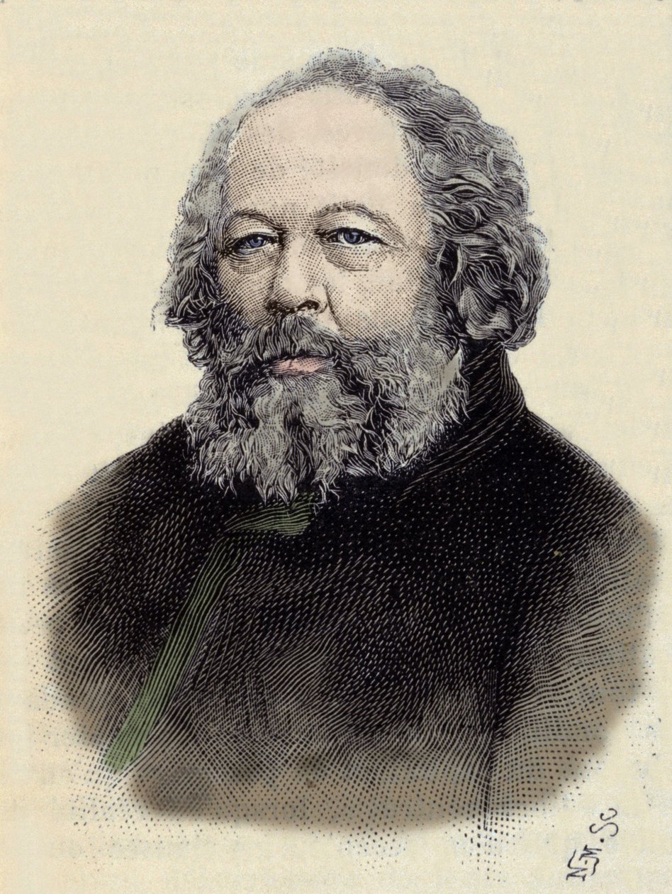 Porträt von Michail Alexandrowitsch Bakunin (1814-1876), russischer Anarchist. von Unknown artist