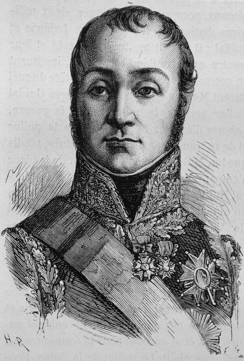 Porträt von Nicolas Oudinot, Herzog von Reggio (1767 - 1847). Gravur des späten 19. Jahrhunderts in „Histoire de France“ von H. Martin von Unknown artist