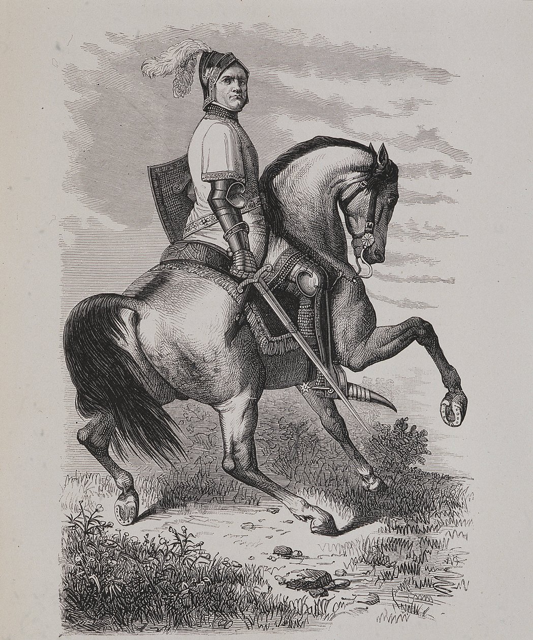 Porträt von Olivier V de Clisson (1336-1407) (Der Metzger) zu Pferd, basierend auf einem Gemälde des Musée de Versailles von Unknown artist