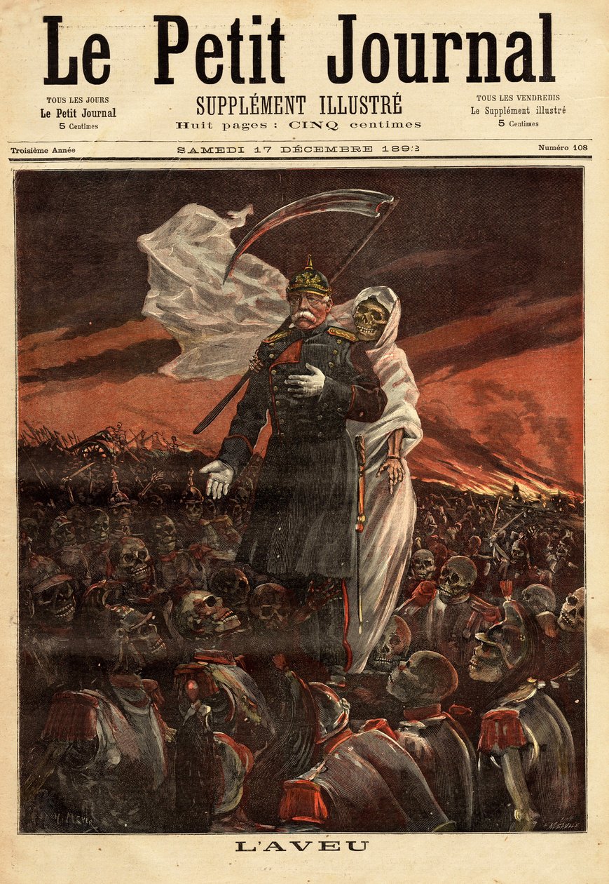 Porträt von Otto von Bismarck (1815-1890), Kanzler des Königreichs Preußen (1862-1890), er vereinigte Deutschland durch eine Reihe von Kriegen und wurde der erste Kanzler (1871-1890) des Deutschen Reiches. Er ist in dieser Komposition von Henri Meyer darge von Unknown artist
