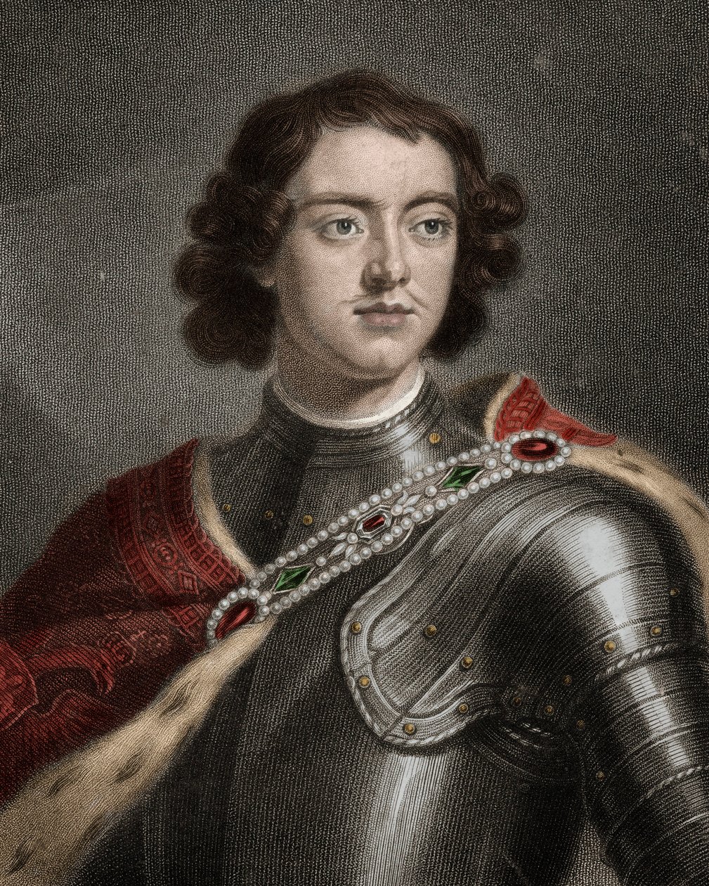 Porträt von Peter I. der Große (1672-1725), Zar von Russland - Peter der Große oder Peter I. (1672-1725) - Stich - 19. Jahrhundert von Unknown artist