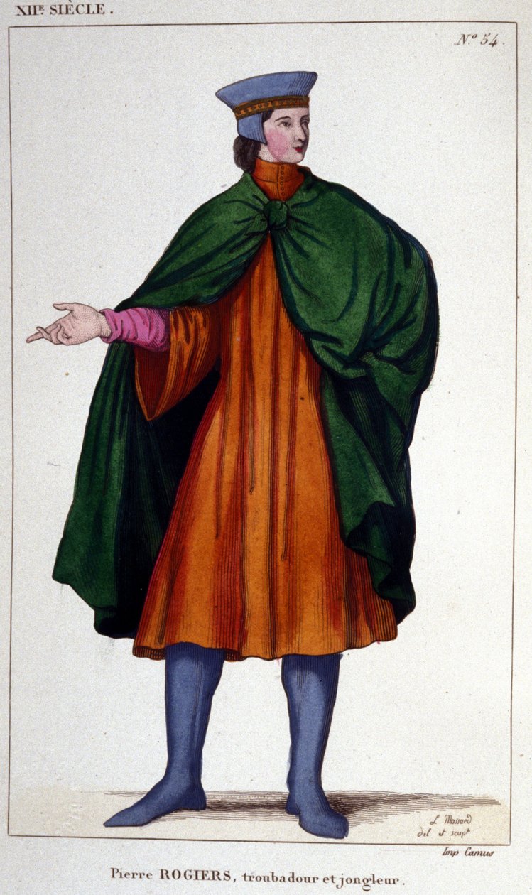 Porträt von Pierre Rogiers, Troubadour und Jongleur des 12. Jahrhunderts. von Unknown artist
