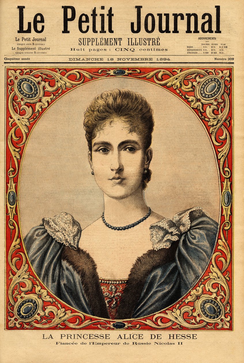 Porträt von Prinzessin Alix von Hessen (oder Alexandra von Hessen-Darmstadt) von Unknown artist