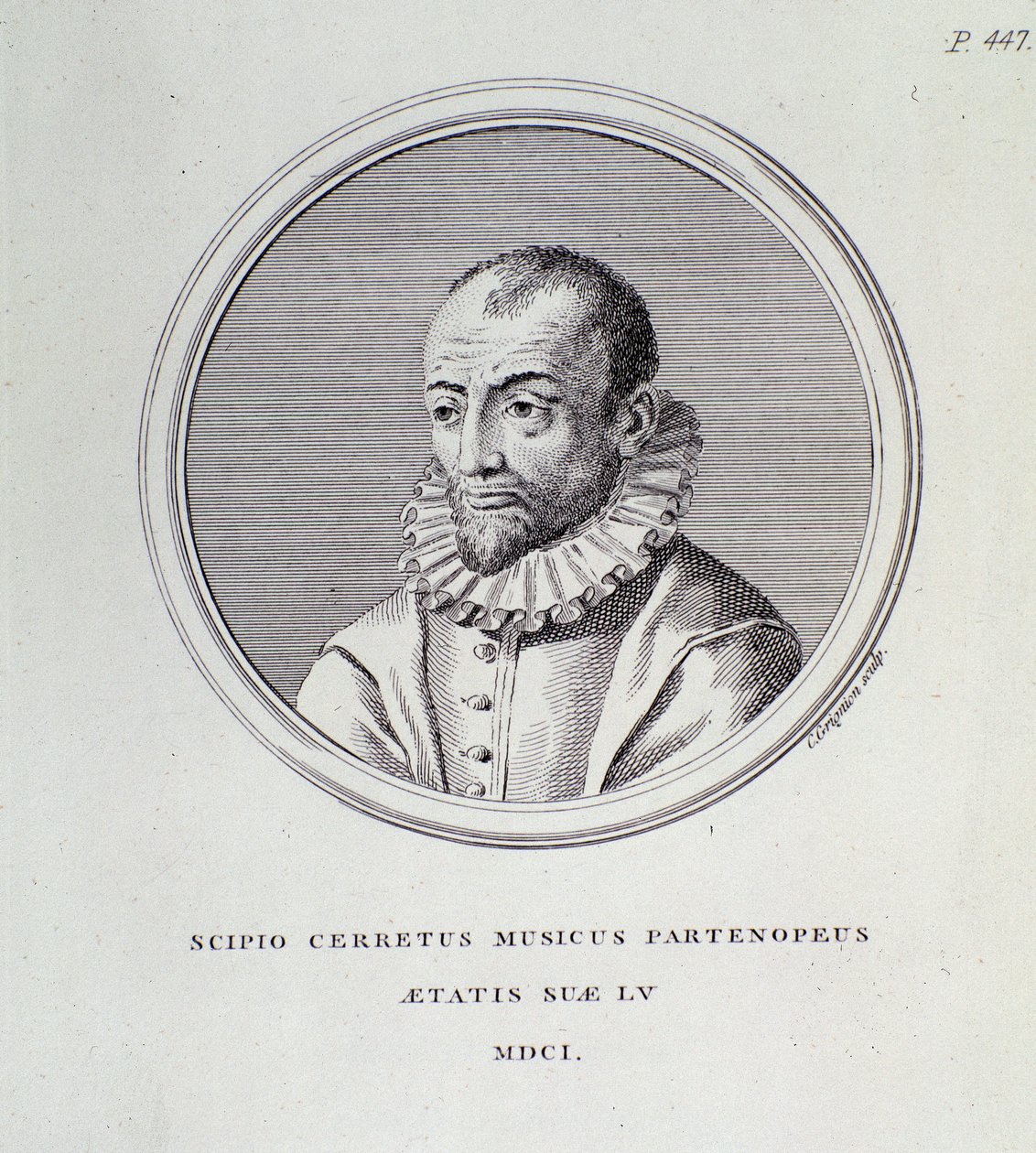 Porträt von Scipione Cerreto (Kupferstich) von Unknown artist
