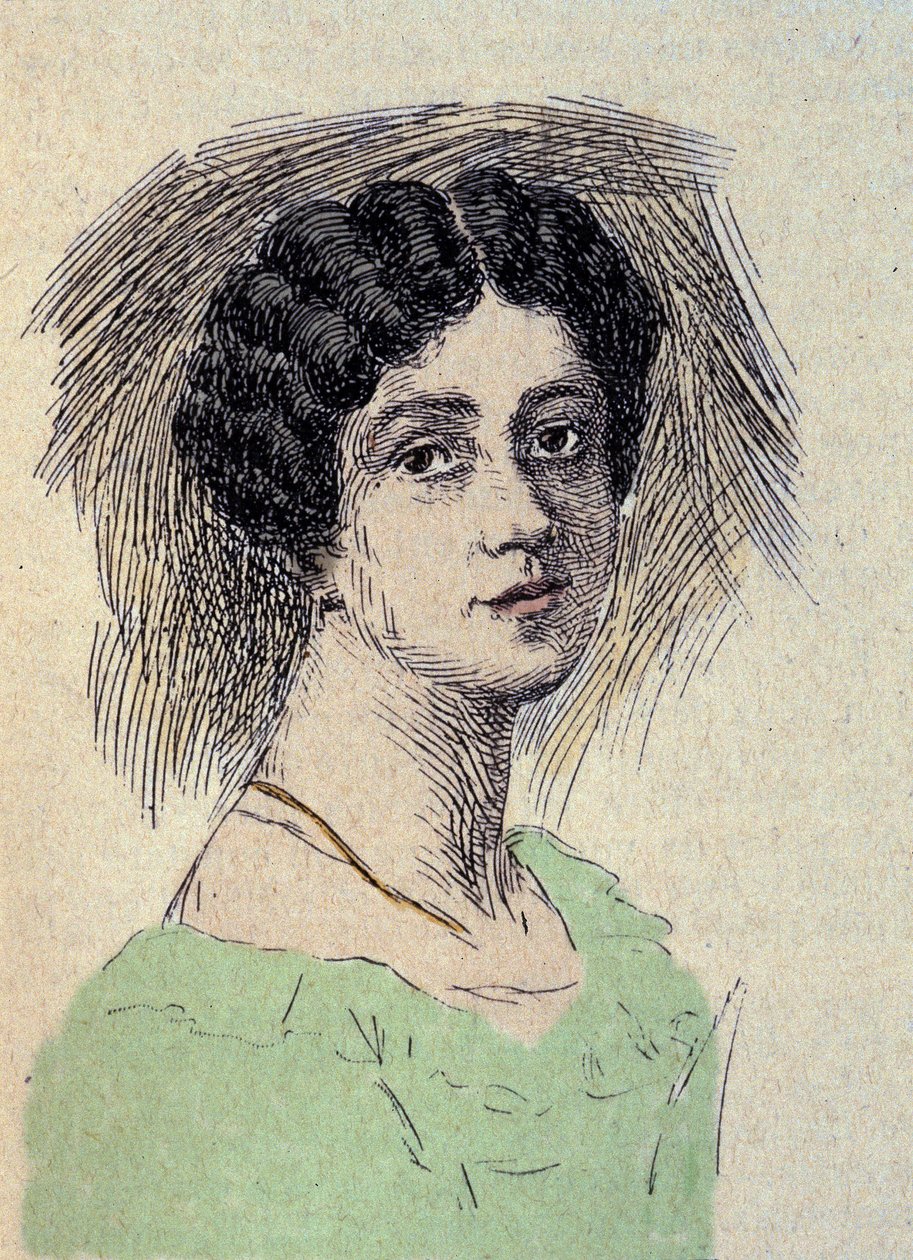 Porträt von Theodore Ulrike Sophie von Levetzow (1804-1899) Letzte Liebe von Johann Wolfgang von Goethe (1749-1832) (Porträt der Baronin Ulrike von Levetzow, letzte Geliebte von Goethe) Gravur von Unknown artist