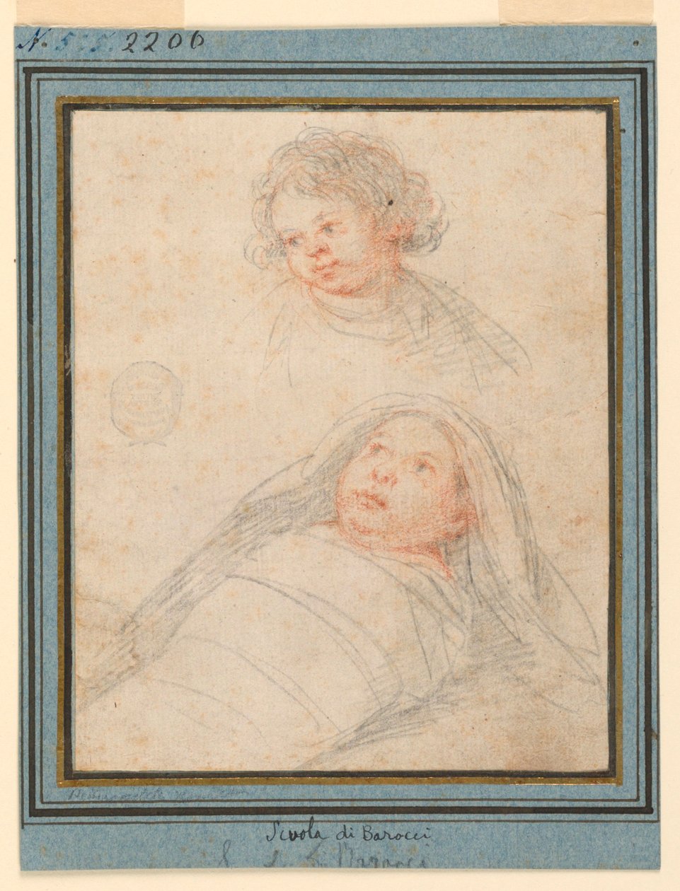 Porträt eines Jungen und eines gewickelten Kindes von Unknown artist