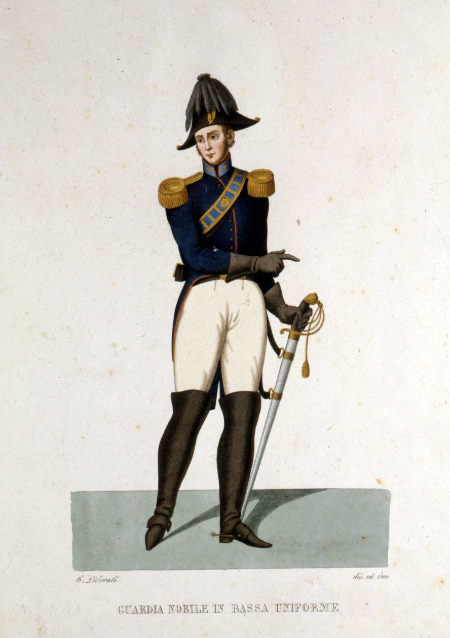 Porträt eines Mitglieds der Adelsgarde des Vatikanstaates. von Unknown artist