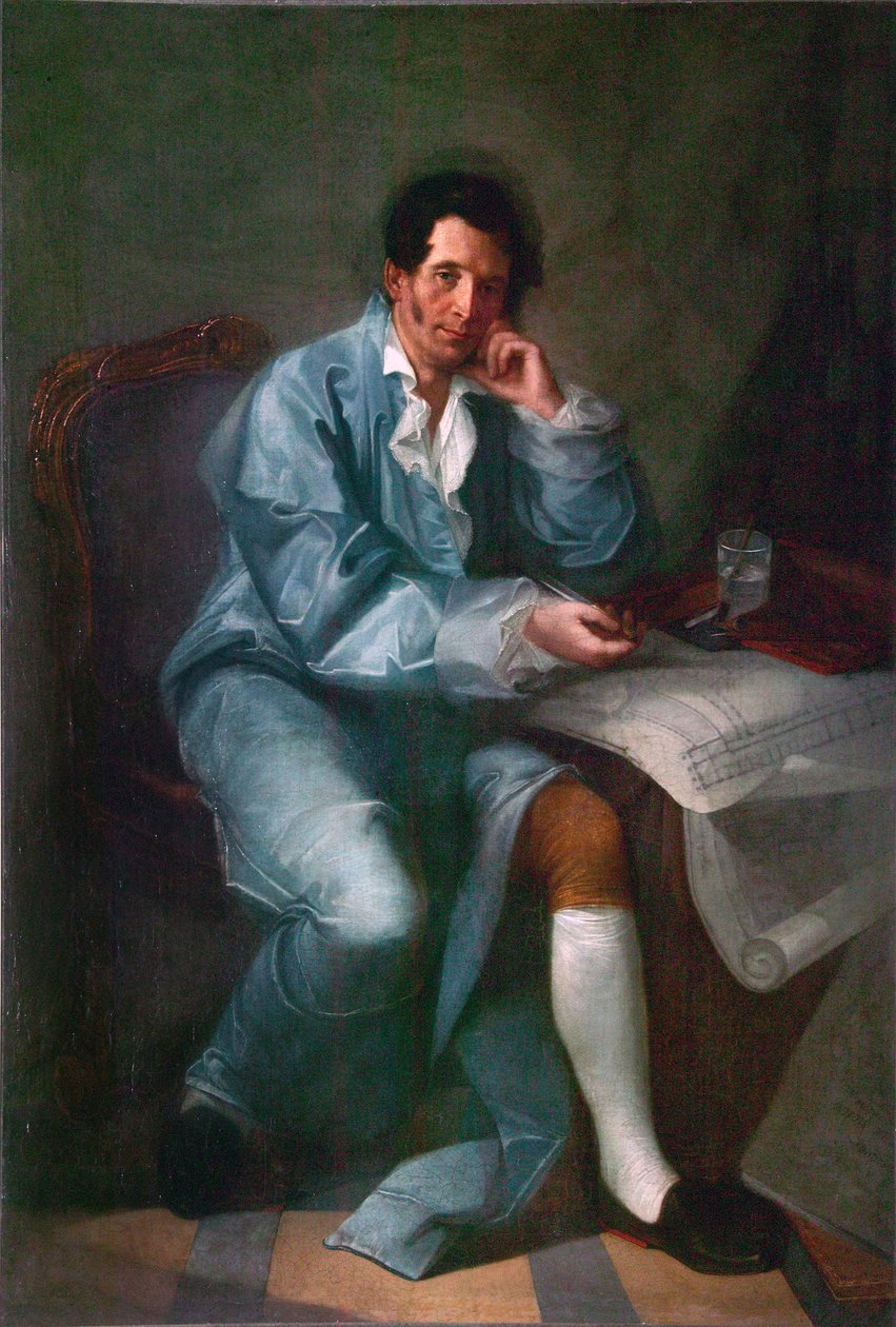 Porträt des Architekten Jean-Baptiste Vallin de la Mothe von Unknown artist