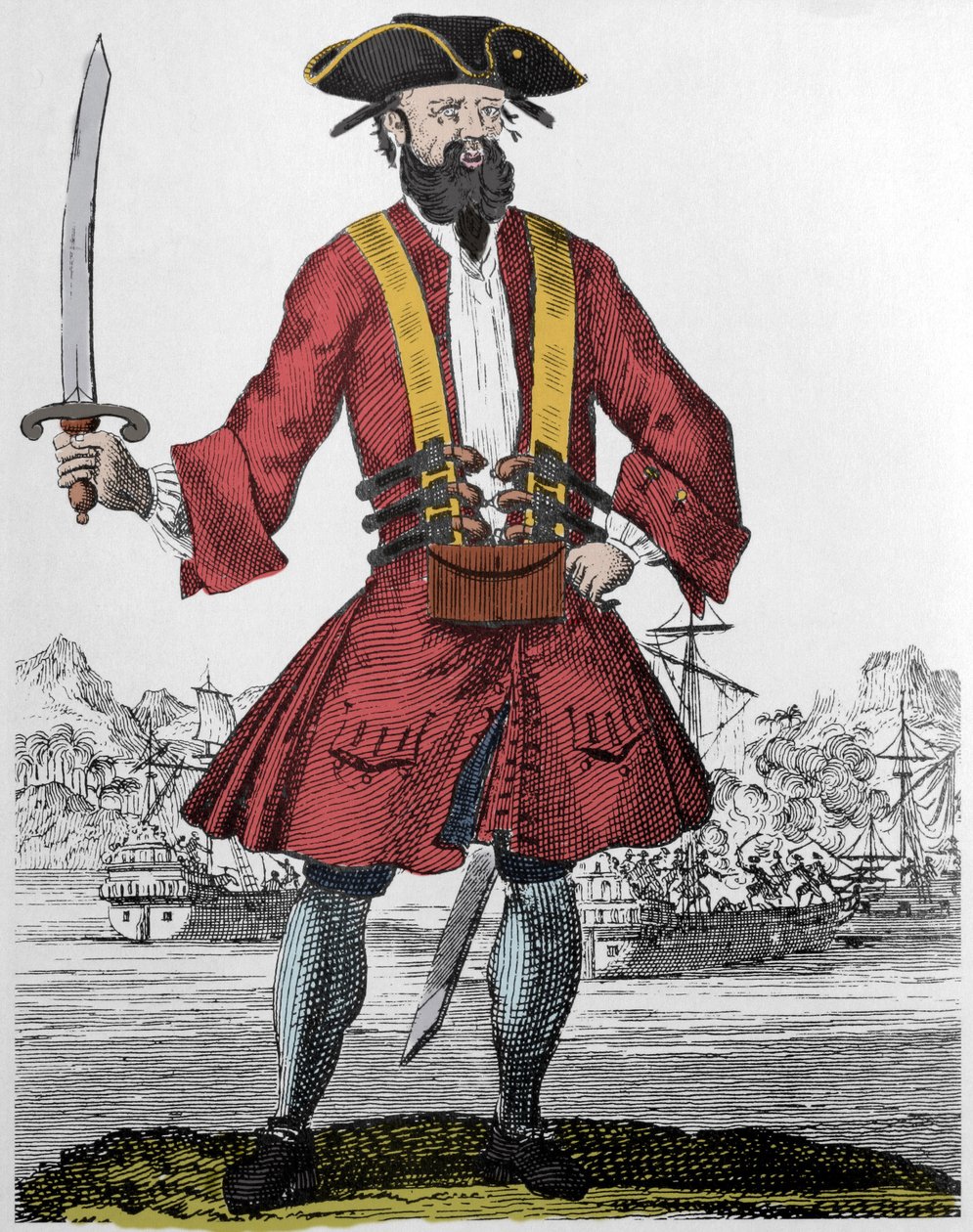 Porträt des Piraten Edward Teach alias Blackbeard von Unknown artist