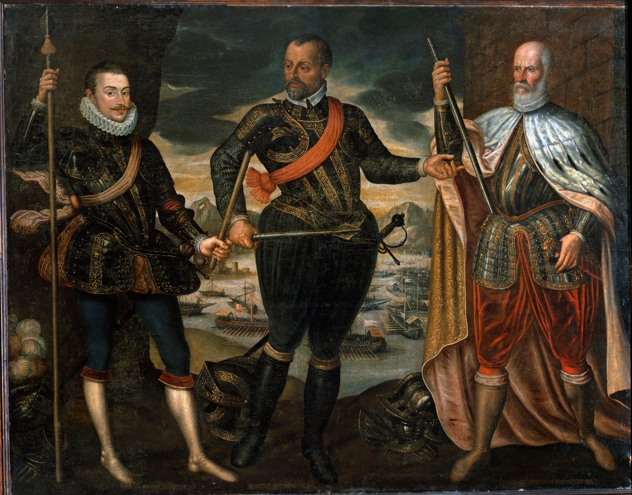 Porträts von Marcantonio Colonna, Prinz Juan von Österreich und dem Dogen Sebastiano Venier, die Sieger der Schlacht von Lepanto, ca. 1571 von Unknown artist