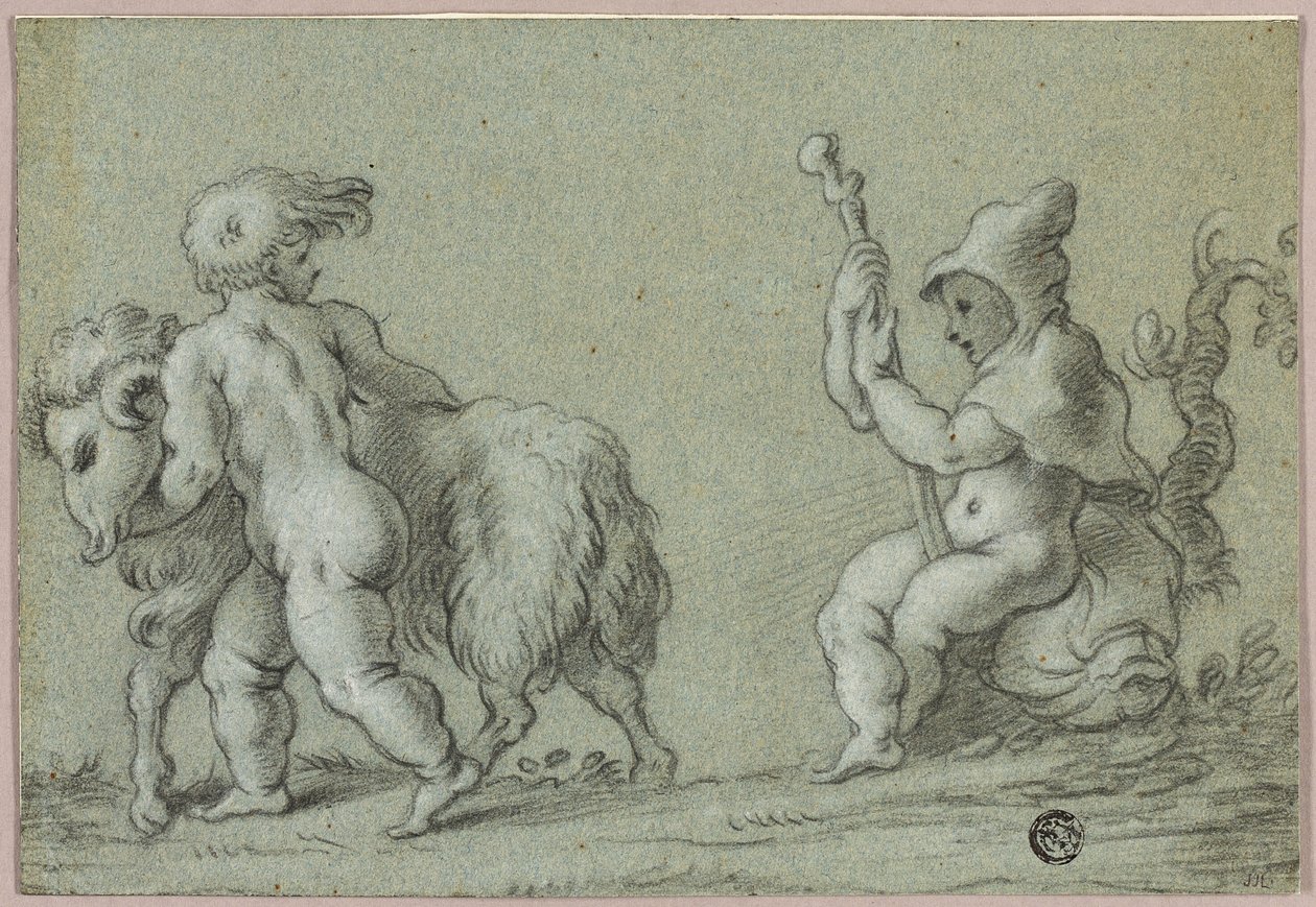 Putti als Ziegenhirten von Unknown artist