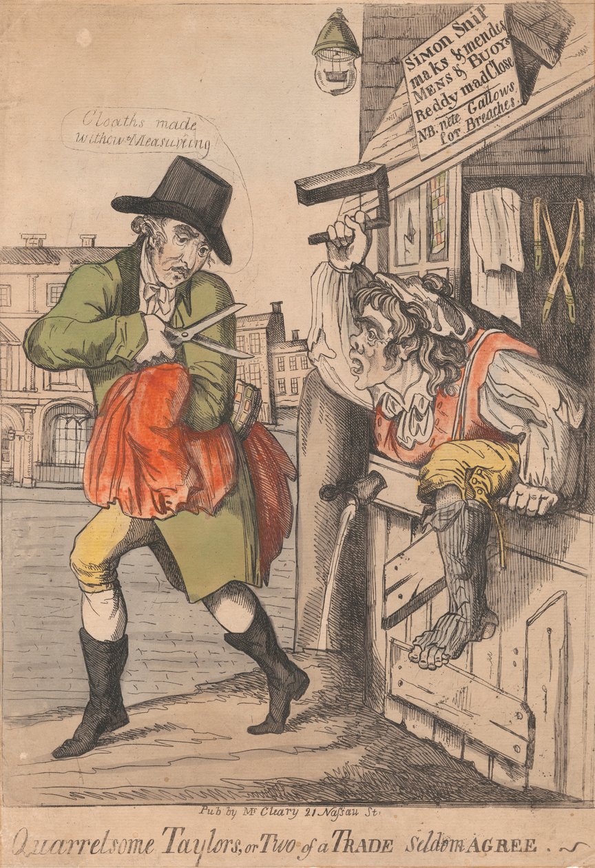 Streitende Schneider oder Zwei von einer Zunft stimmen selten überein von Unknown artist