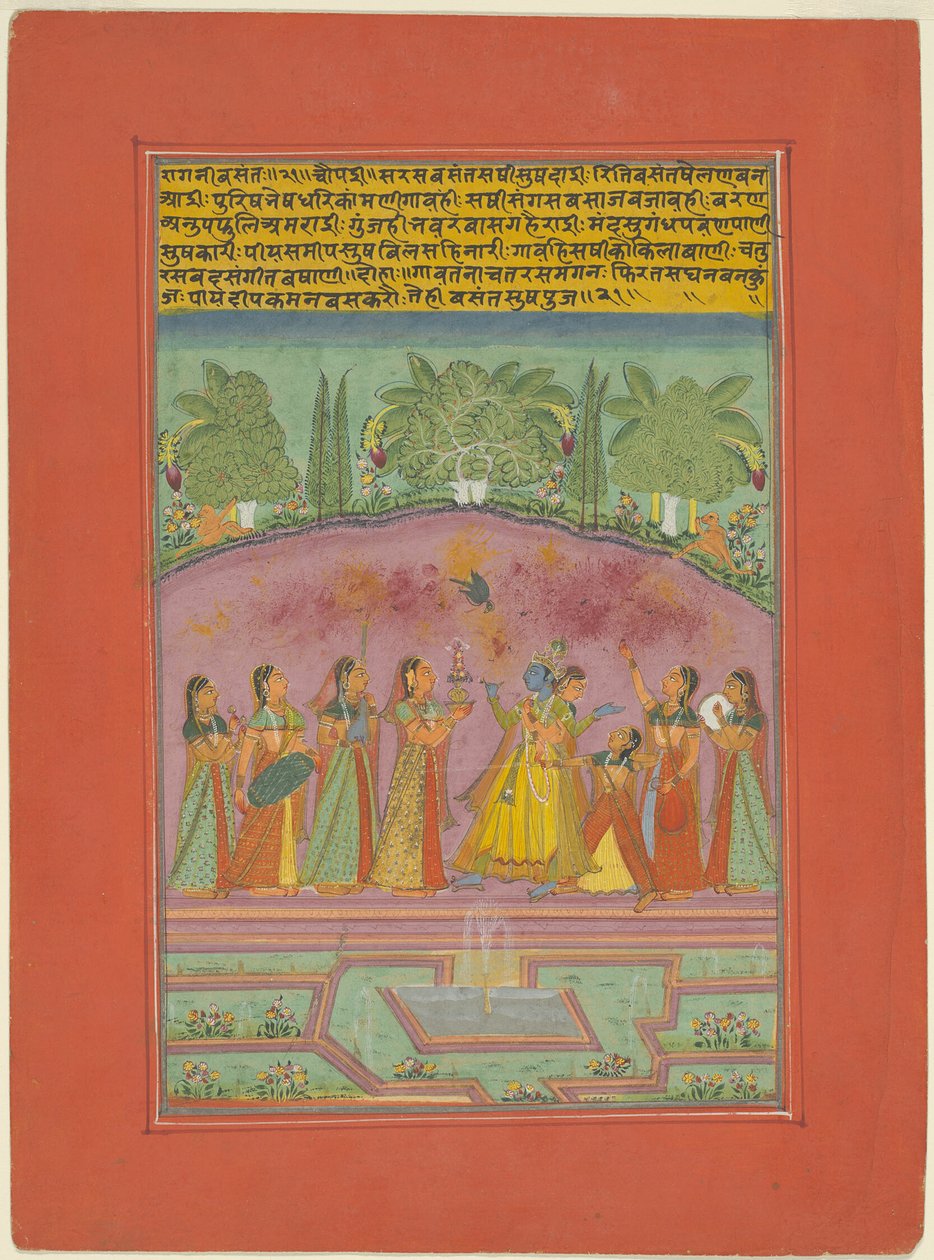 Ragini Vasanta, Seite aus einem Jaipur Ragamala Set von Unknown artist