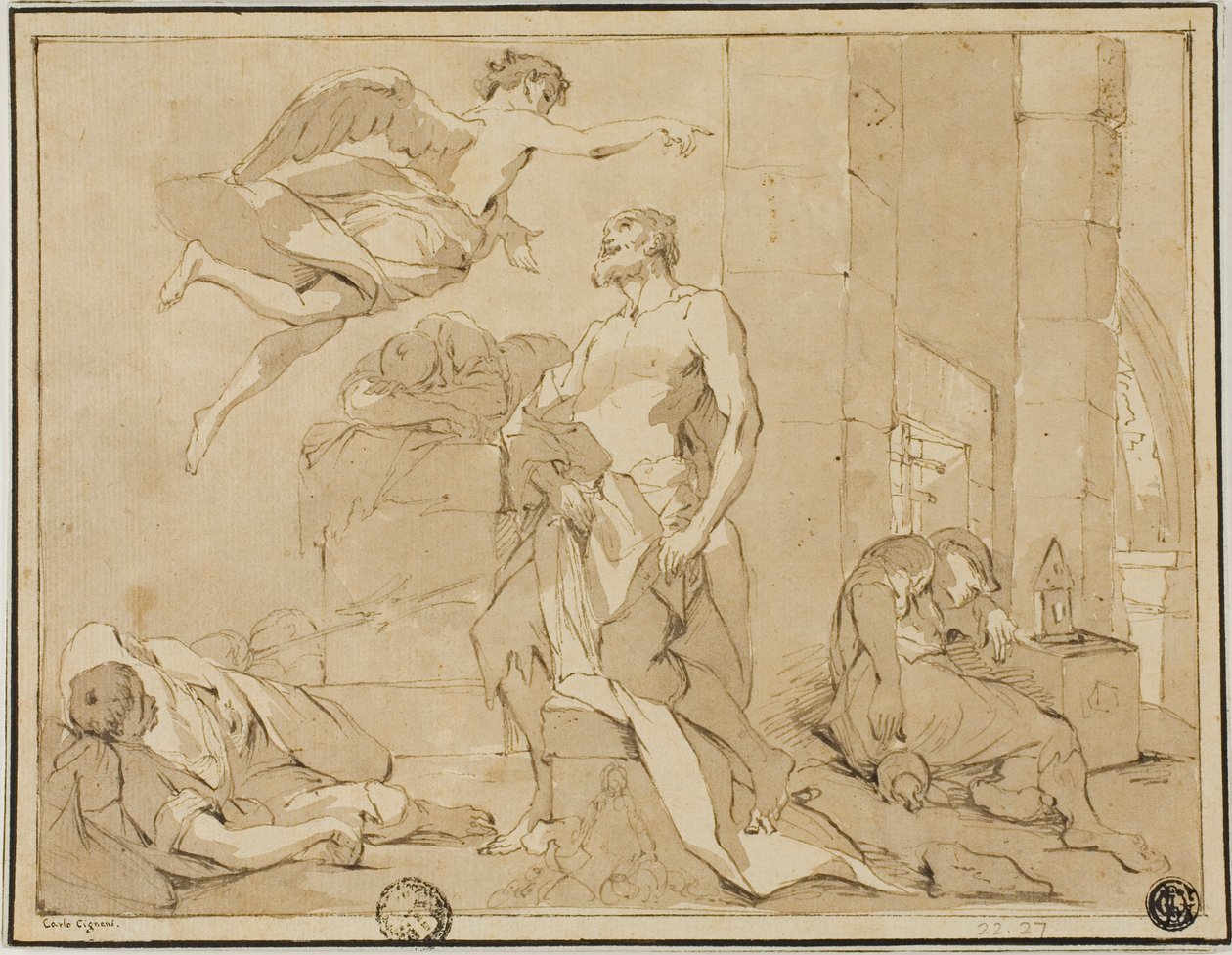 Der heilige Paulus wird von einem Engel aus dem Gefängnis gerettet von Unknown artist