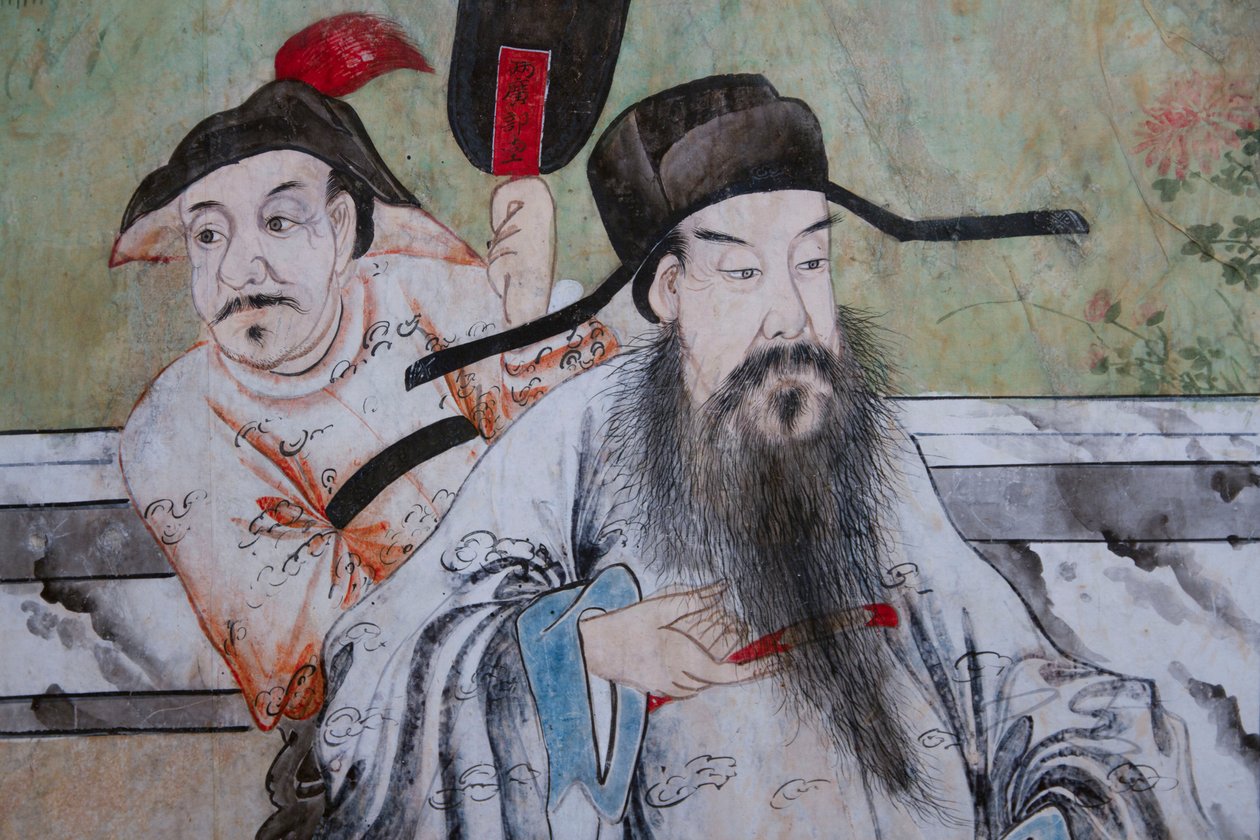 Szenen des Alltagslebens in China, Detail der chinesischen Tapete, chinesisches Kabinett, Jagdresidenz, von Filippo Juvarra (1678-1736), Stupinigi, Piemont, Italien von Unknown artist