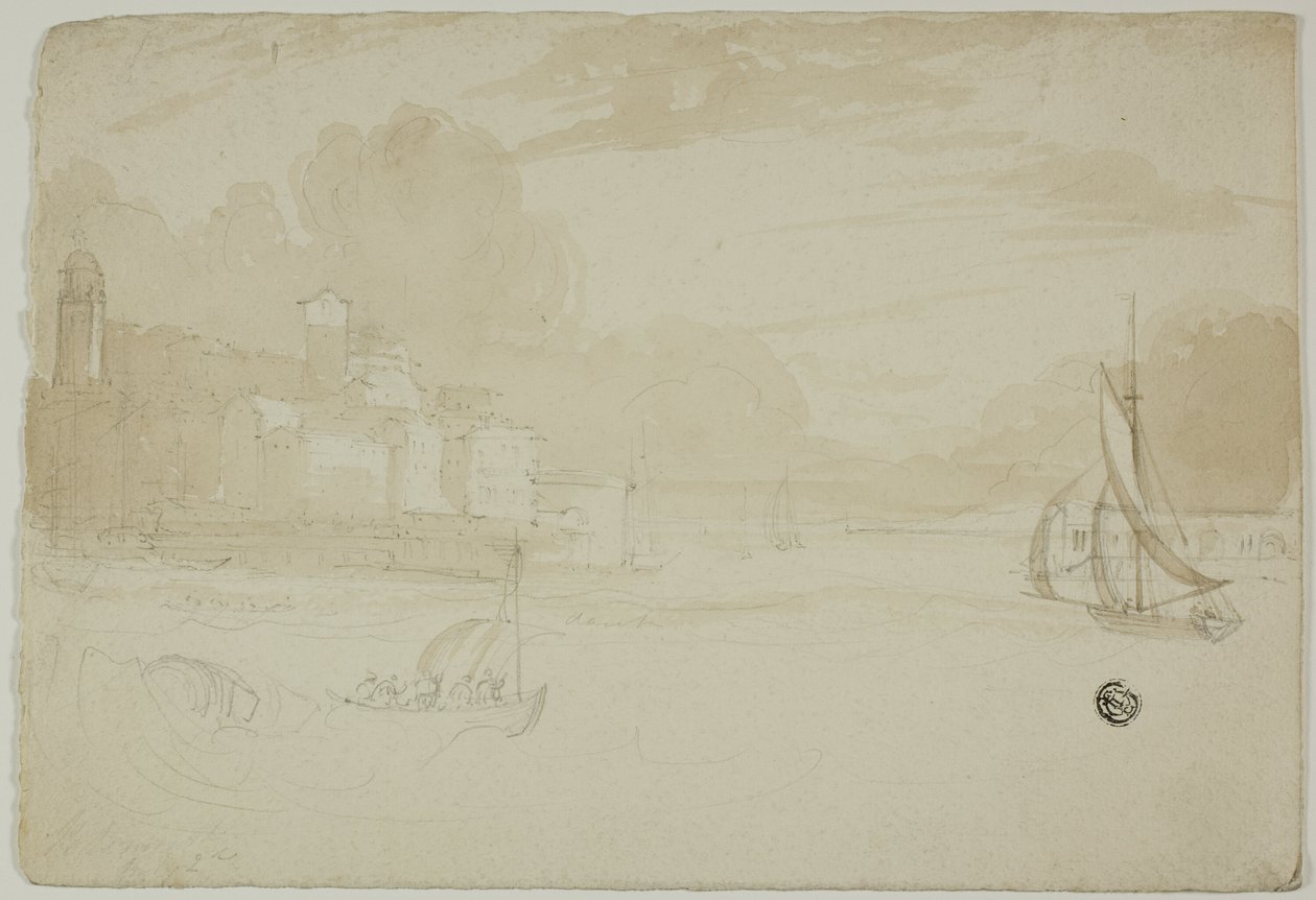 Hafen mit Fischerbooten von Unknown artist