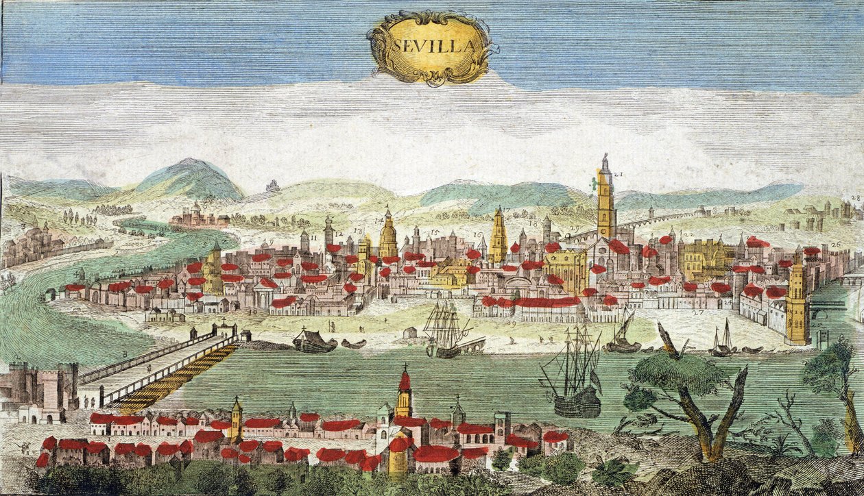 Sevilla - Ansicht von Sevilla - Spanien 18. Jahrhundert von Unknown artist