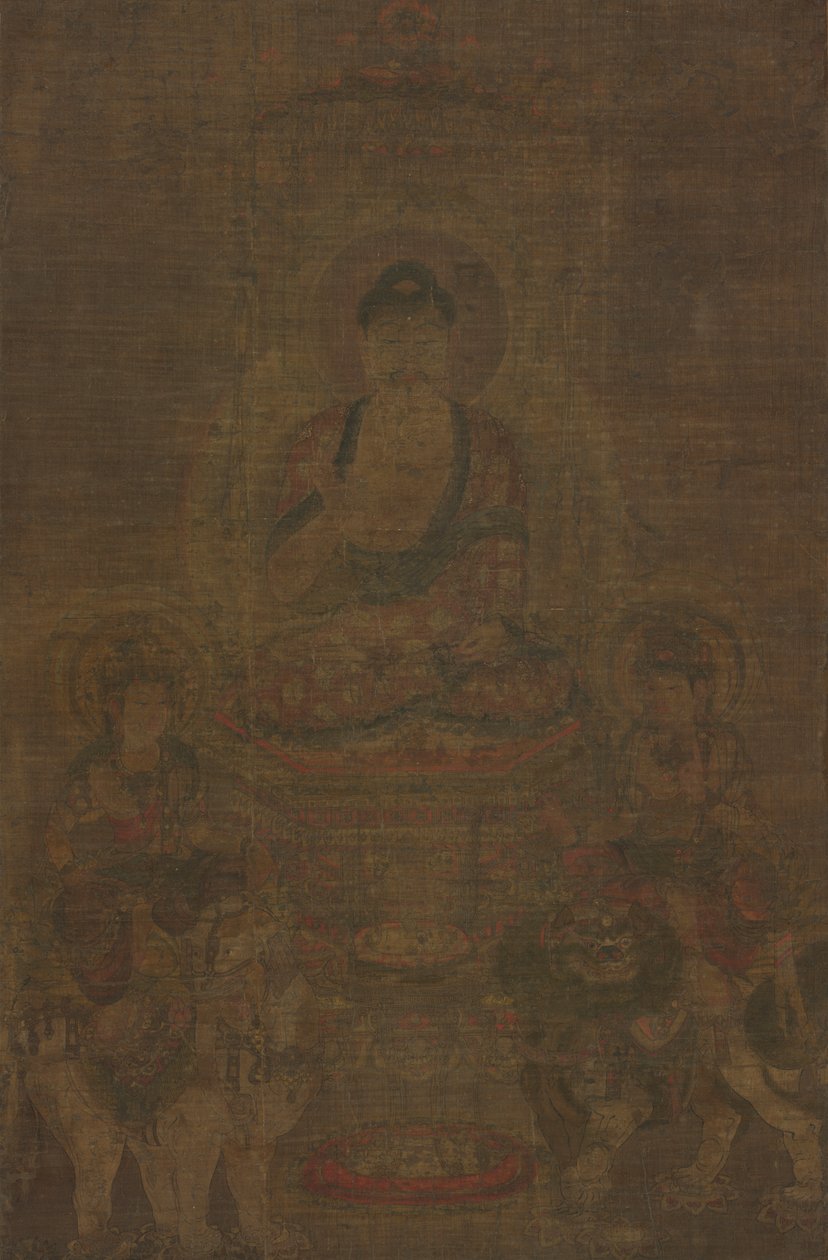 Shakyamuni-Triade: Buddha begleitet von Manjushri und Samantabhadra von Unknown artist