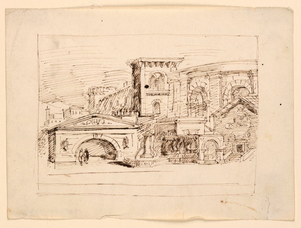 Bühnenbild, antike Gebäude von Unknown artist