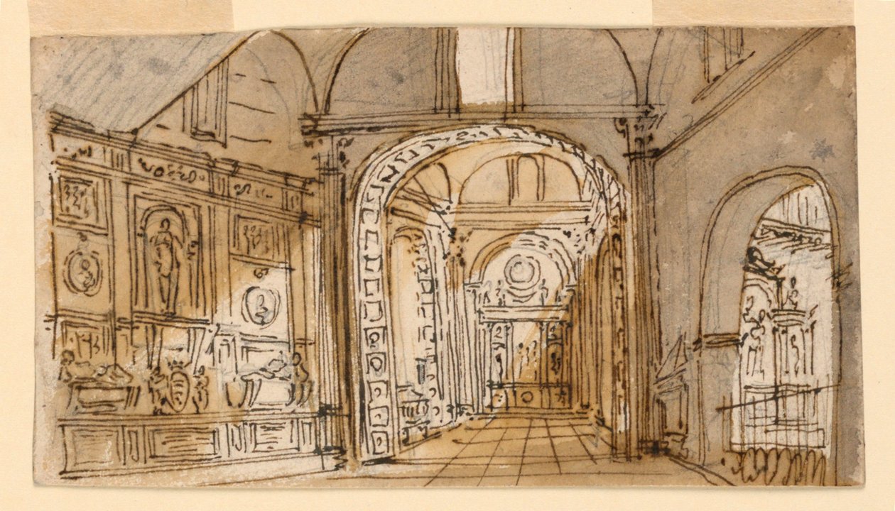 Bühnenbild, Kircheninneres von Unknown artist