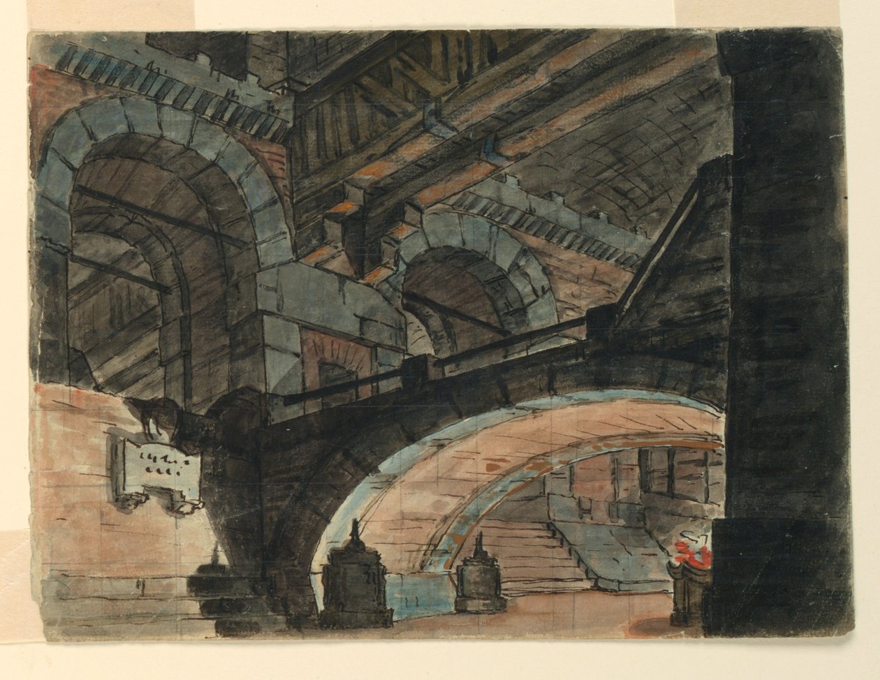 Bühnenbild, Inneres eines Gefängnisses von Unknown artist