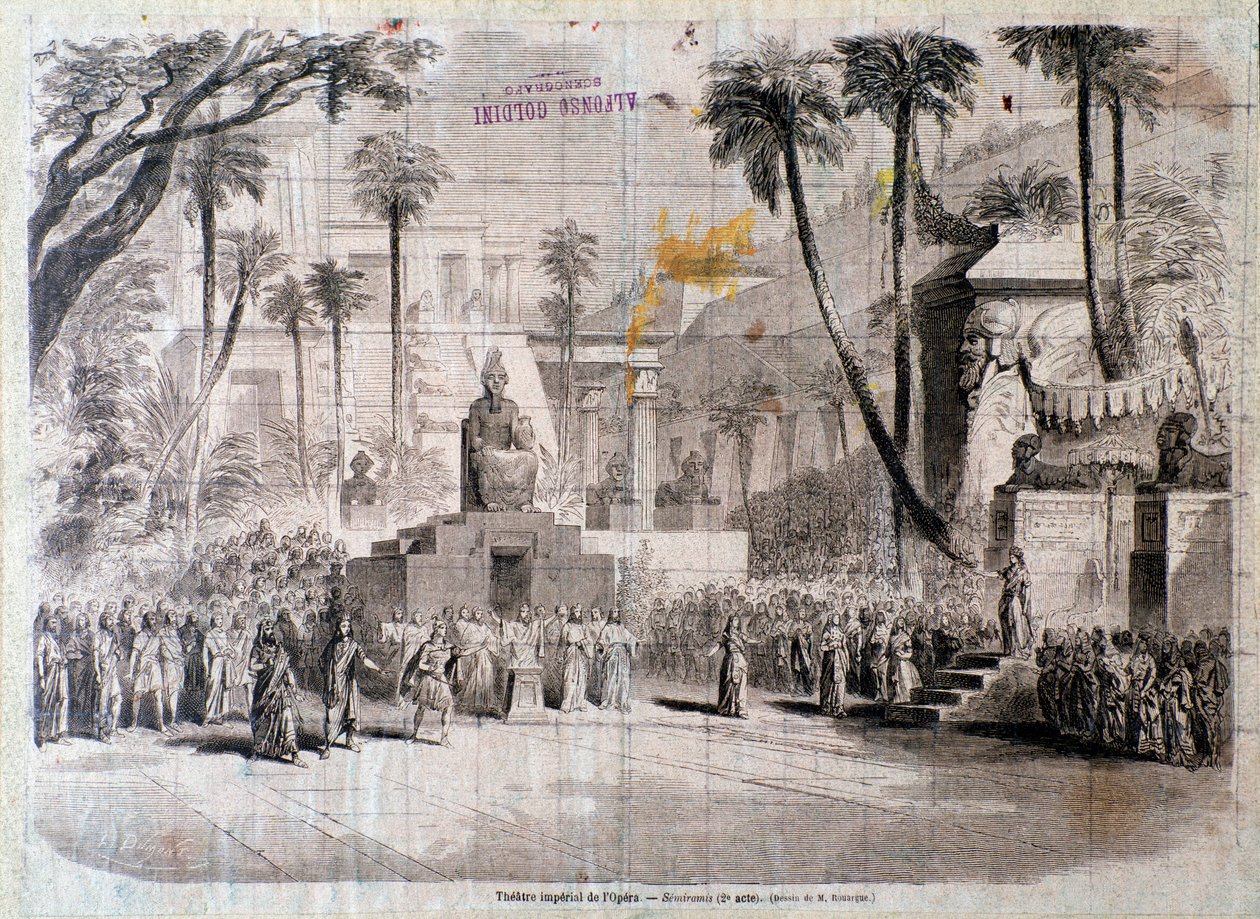 Bühnenbild für den zweiten Akt von Semiramide von Unknown artist