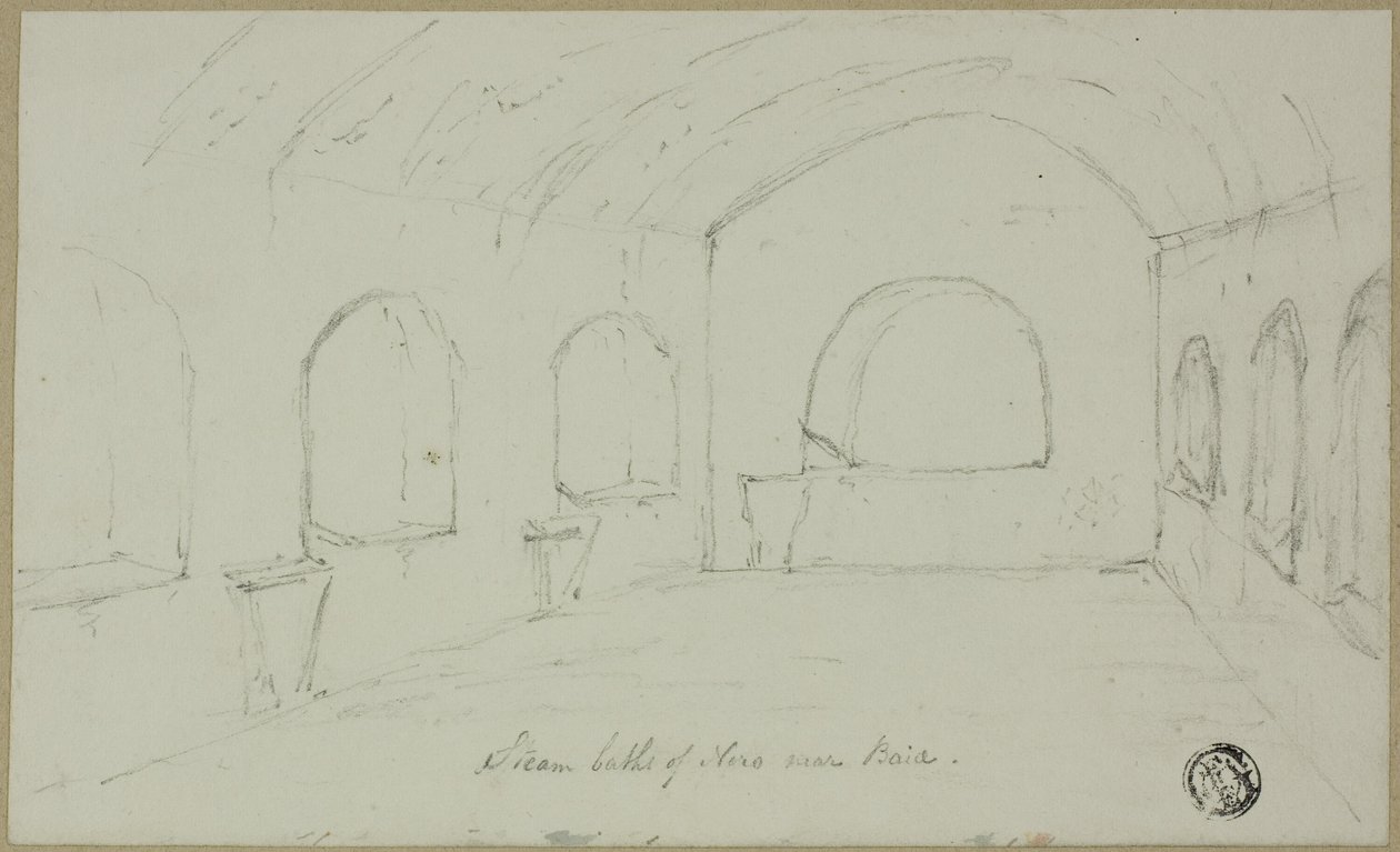 Dampfbäder des Nero bei Baiae von Unknown artist