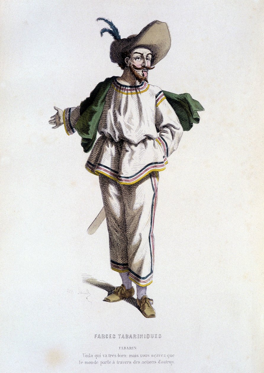 Tabarin, „Charakter der Farces Tabariniques“ (von Tabarin 1622), in „das französische Theater im 16. und 17. Jahrhundert vor Molière“ von Edouard Fournier von Unknown artist