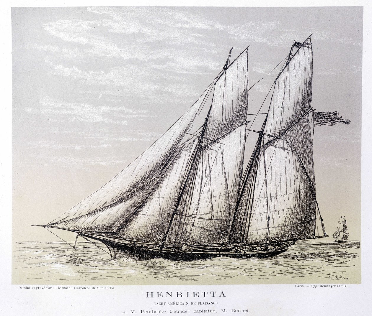 Die amerikanische Yacht Henrietta - in „Der Zentaur“ von Unknown artist