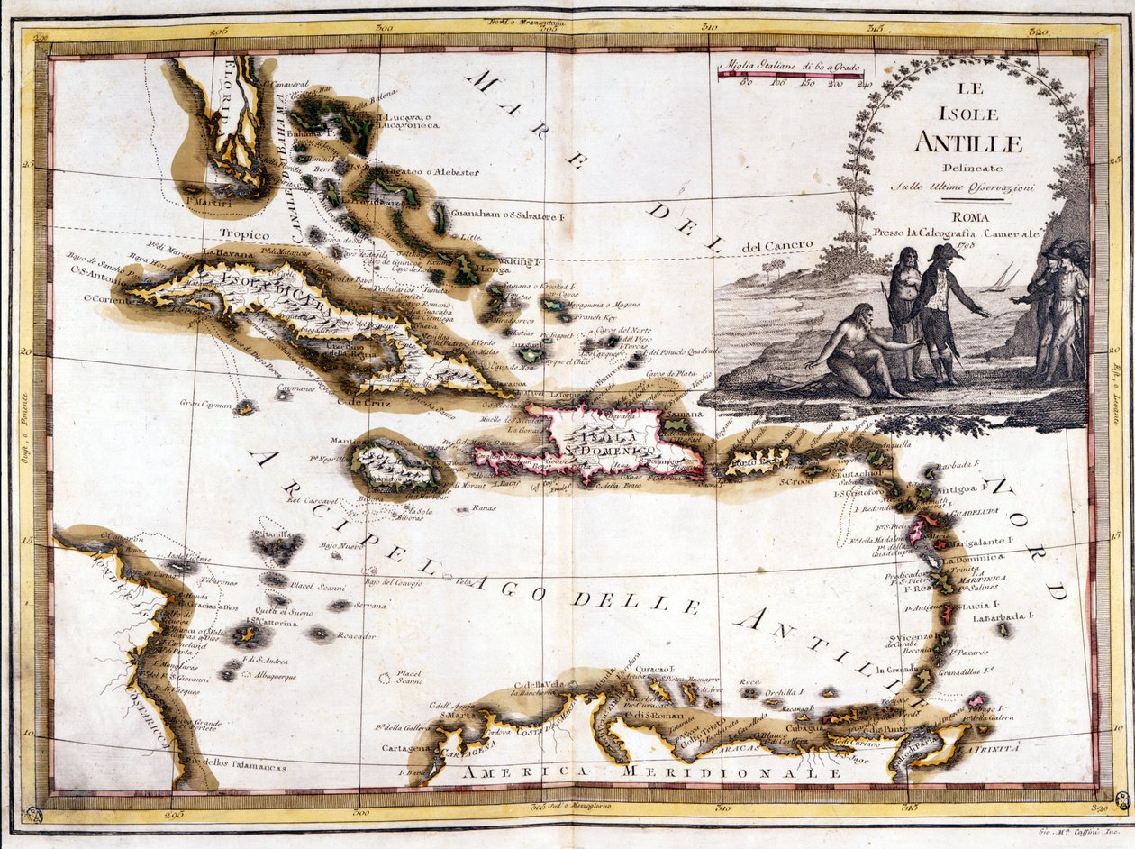 Das karibische Archipel, basierend auf einem Atlas von 1798. von Unknown artist