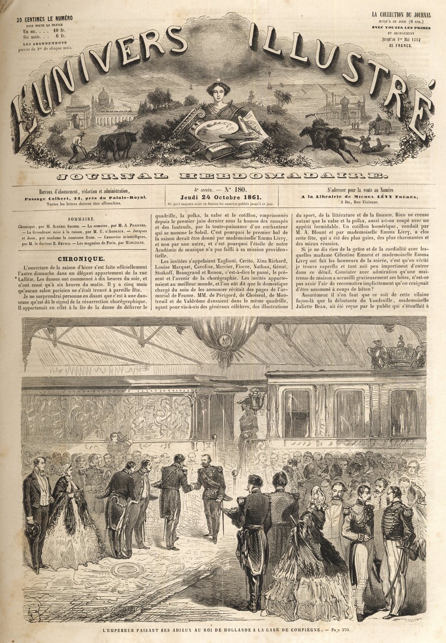 Der Besuch des Königs von Holland in Compiègne 1861 - Wilhelm III. (1772-1849) von Unknown artist