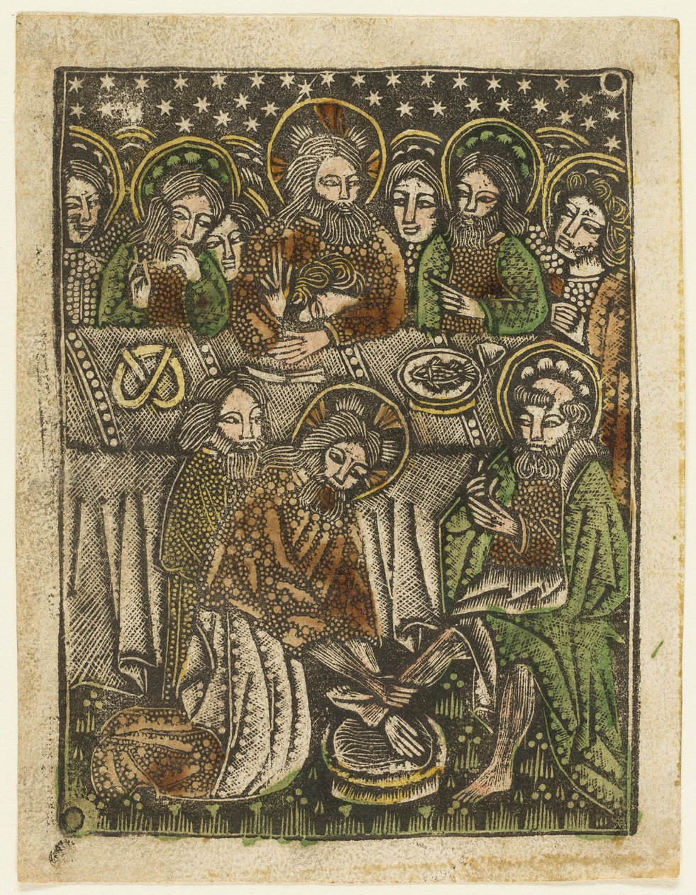 Das letzte Abendmahl und Christus wäscht die Füße der Apostel von Unknown artist
