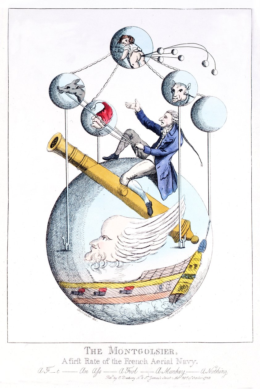 Die Montgolfière: Ein erstklassiges Schiff der französischen Luftmarine (Druck) von Unknown artist