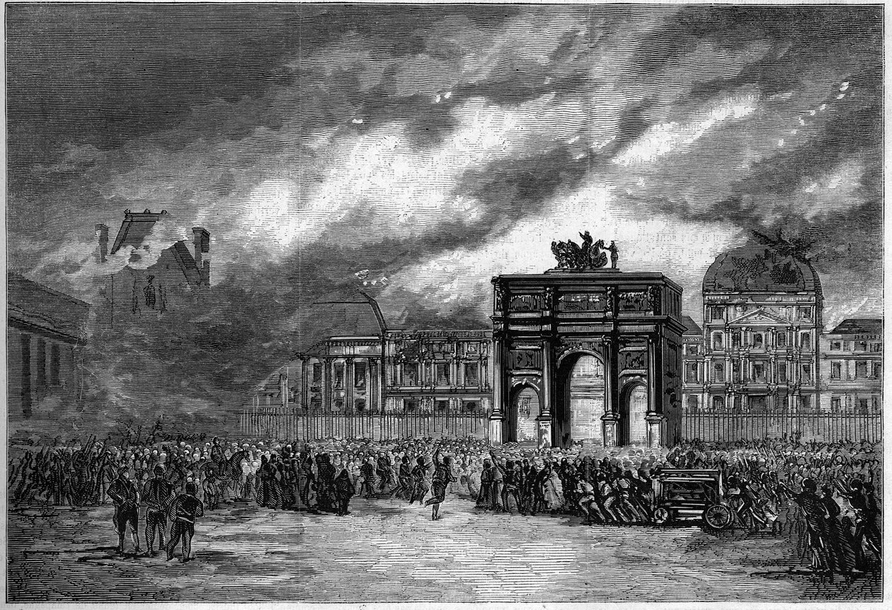 Die Pariser Kommune 1871. Brand des Tuilerienpalastes während der blutigen Woche (22.-28. Mai) von Unknown artist