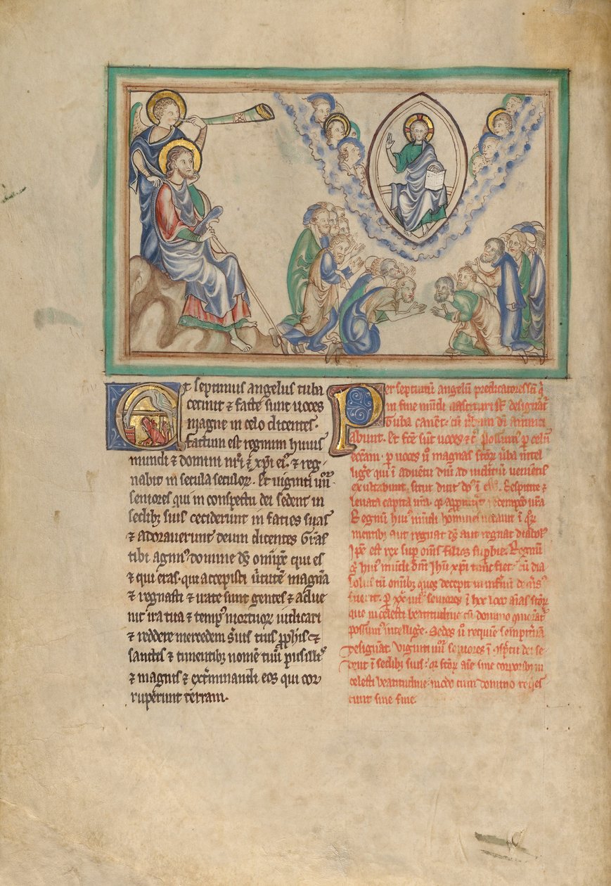 Die siebte Posaune: Die vierundzwanzig Ältesten, die den Thron Gottes anbeten von Unknown artist