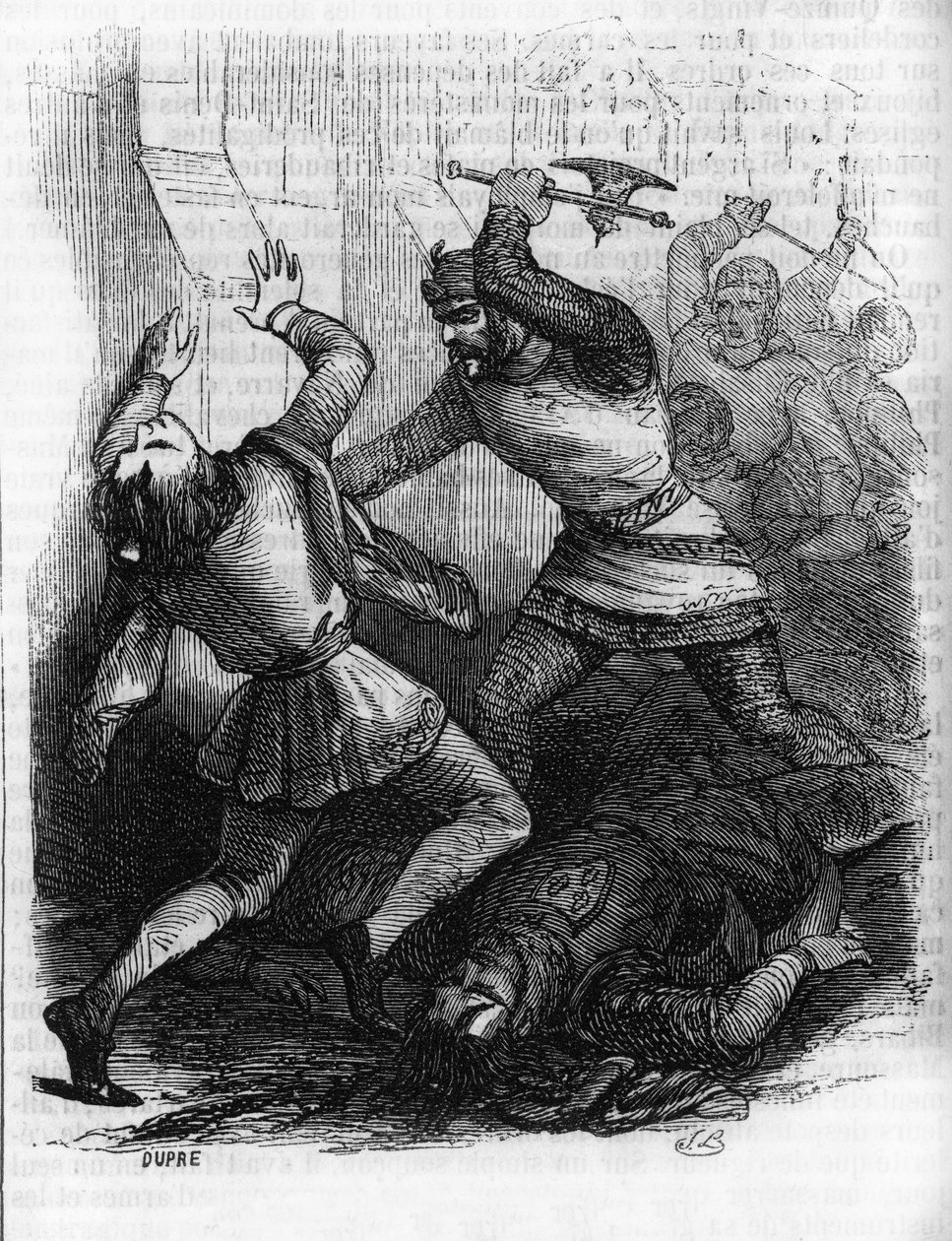 Die „Sizilianische Vesper“ (Vespri Siciliani), Volksaufstand der Insel Sizilien gegen die feudale Herrschaft des französischen Königs Karl von Anjou, der am 31. März in Palermo und Corleone stattfand. von Unknown artist