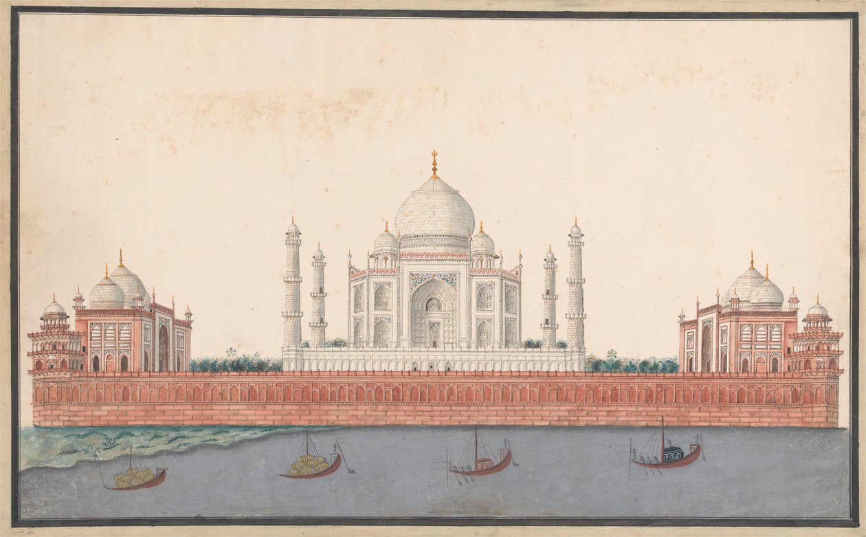 Das Taj Mahal vom Fluss aus von Unknown artist