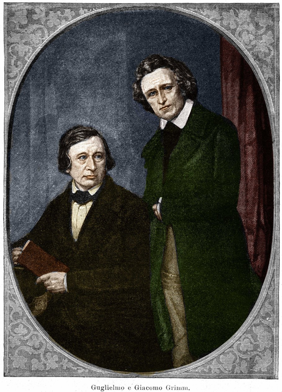 Die Brüder Jakob (1785-1863) und Wilhelm (1786-1859) Grimm, deutsche Schriftsteller. von Unknown artist