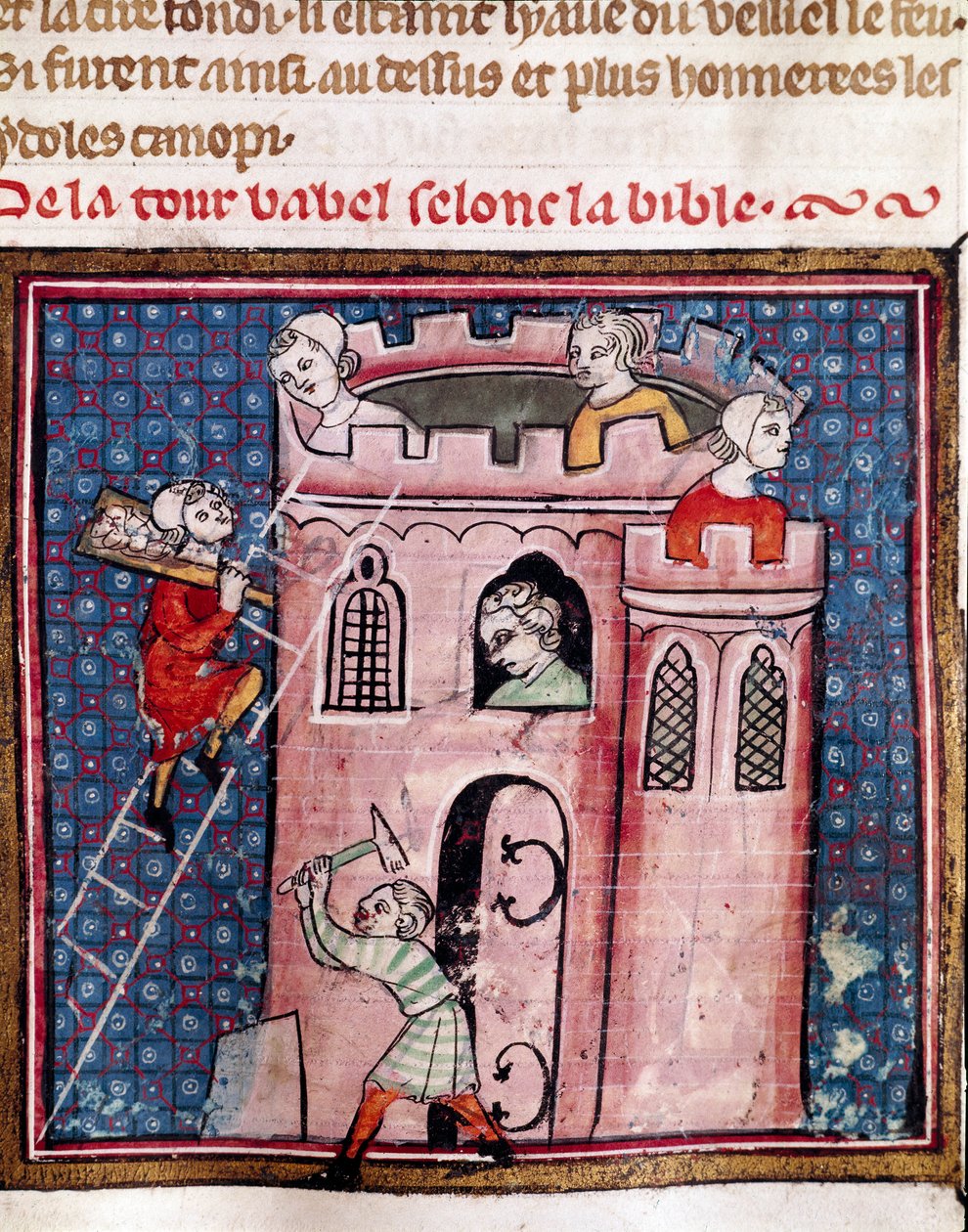 Der Bau des Turms von Babel (Detail) von Unknown artist
