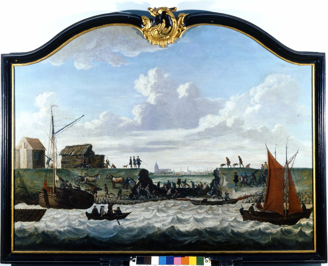 Der Damm von Zierikzee. Anonymes Gemälde aus dem 18. Jahrhundert von Unknown artist
