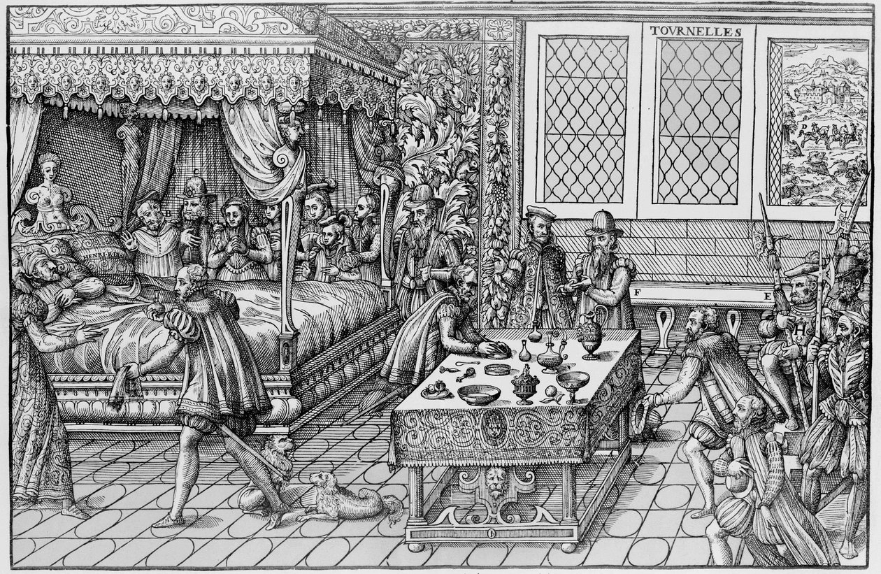 Der Tod von Heinrich II. (1519-1559), König von Frankreich, im Palais des Tournelles in Paris, 30. Juni von Unknown artist