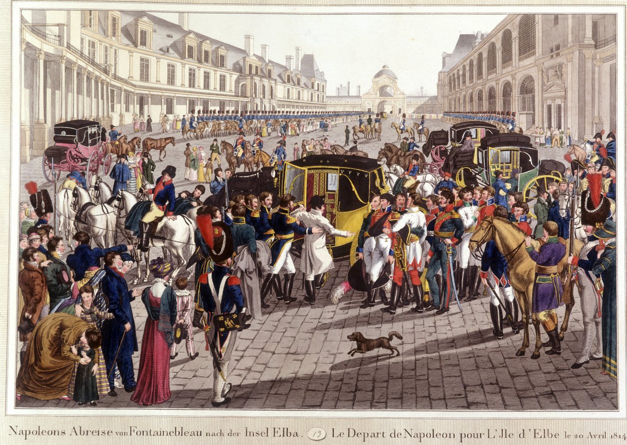 Die Abreise Napoleons zur Insel Elba am 20. April von Unknown artist