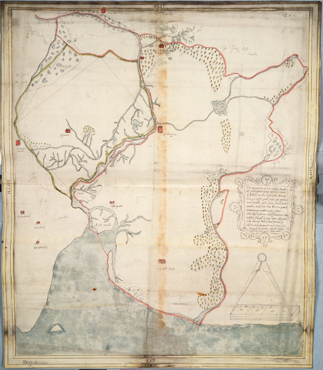 Die Beschreibung der Burg und Ländereien von Insbeguin, die innerhalb von 3 Meilen von Yohall auf der Westseite davon liegen von Unknown artist