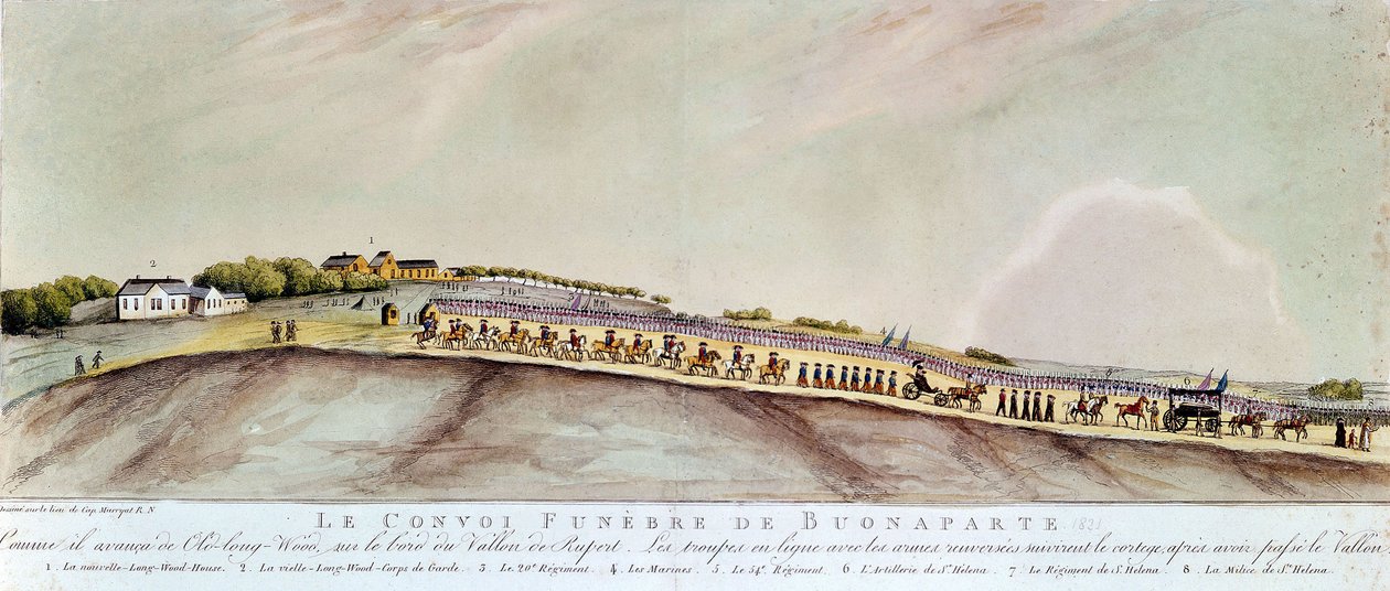 Der Leichenzug von Bonaparte nach St. Helena. 1821. von Unknown artist