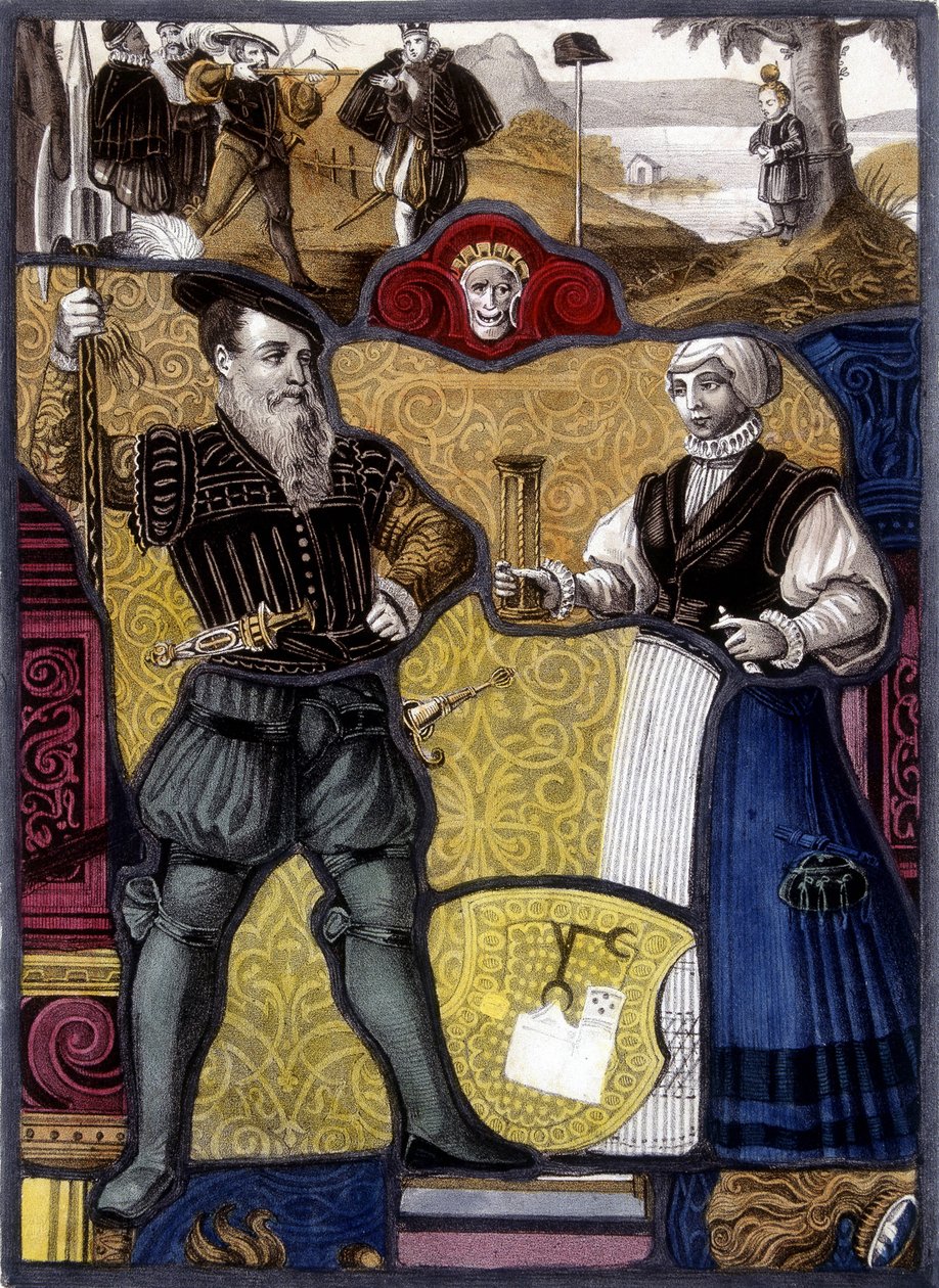 Die Legende von Wilhelm Tell. Gravur aus Schweizer Glasmalerei, späte 16. Jahrhundert von Unknown artist