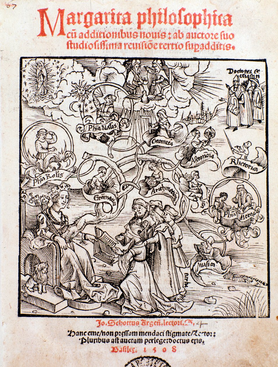 Die freien Künste: Trivium (Grammatik, Logik und Rhetorik) und Quadrivium (Arithmetik, Geometrie, Musik und Astronomie) von Unknown artist