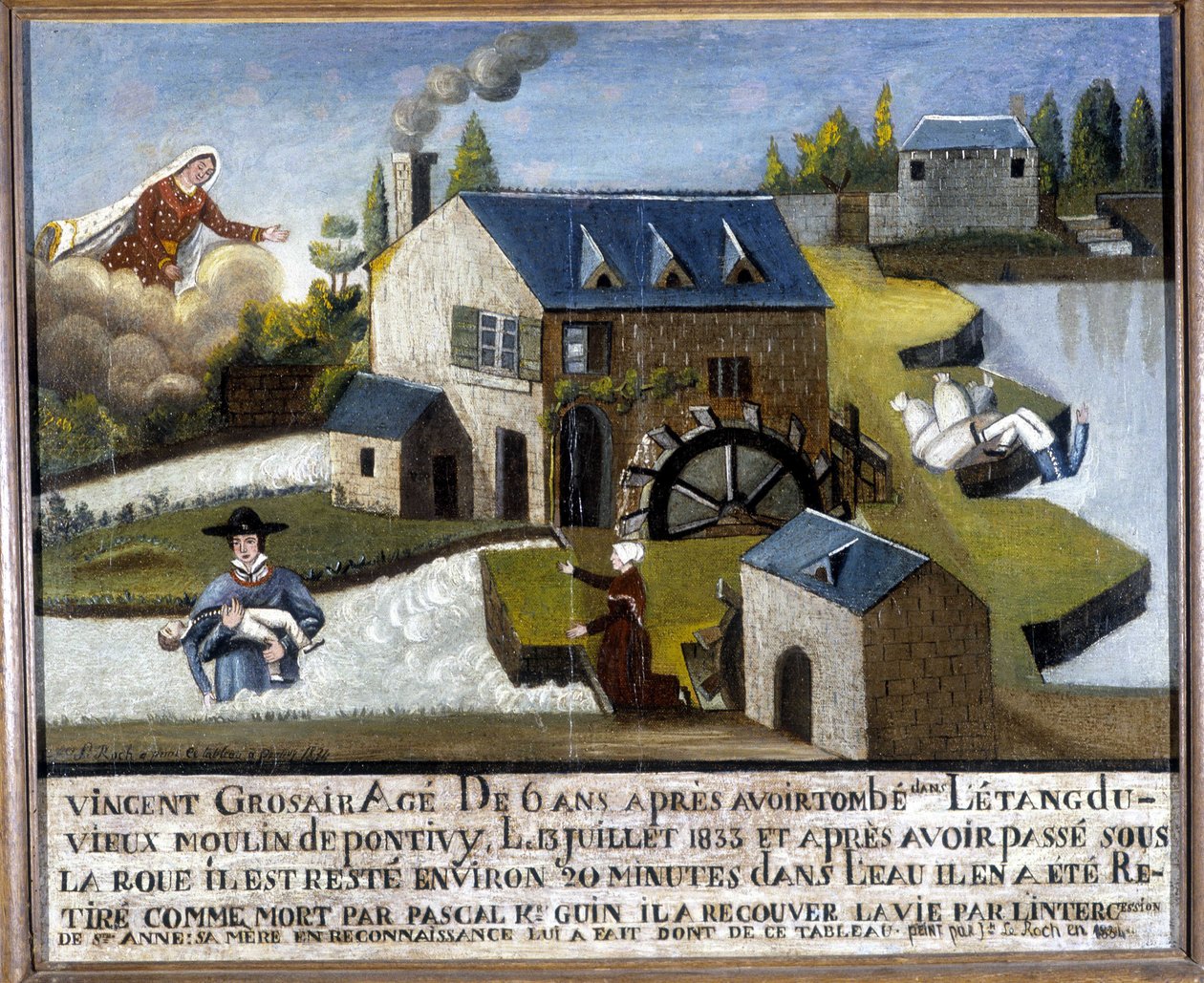 Das Wunder des Kindes Vincent Grosair, das von Sainte Anne vor dem Ertrinken gerettet wurde, 13. Juli von Unknown artist