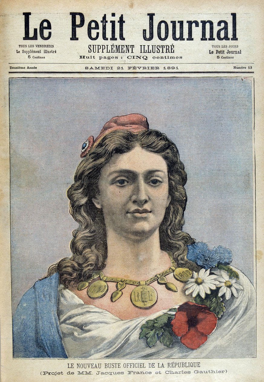 Die neue offizielle Büste der Republik (Marianne) - in „Le Petite Journal“ vom 21.02.1891 von Unknown artist