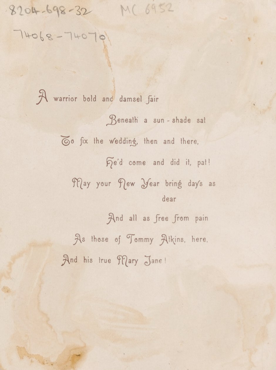 Die alte Geschichte für das neue Jahr, Neujahrskarte, ca. 1885 von Unknown artist